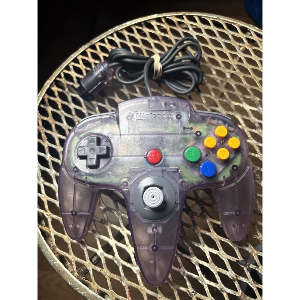 Nintendo 64 Clear Atomic Purple Controller NUS-005 Official N64 OEM - TESTED